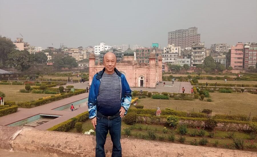 A tourist from Hong Kong visiting Lalbagh Fort in Dhaka